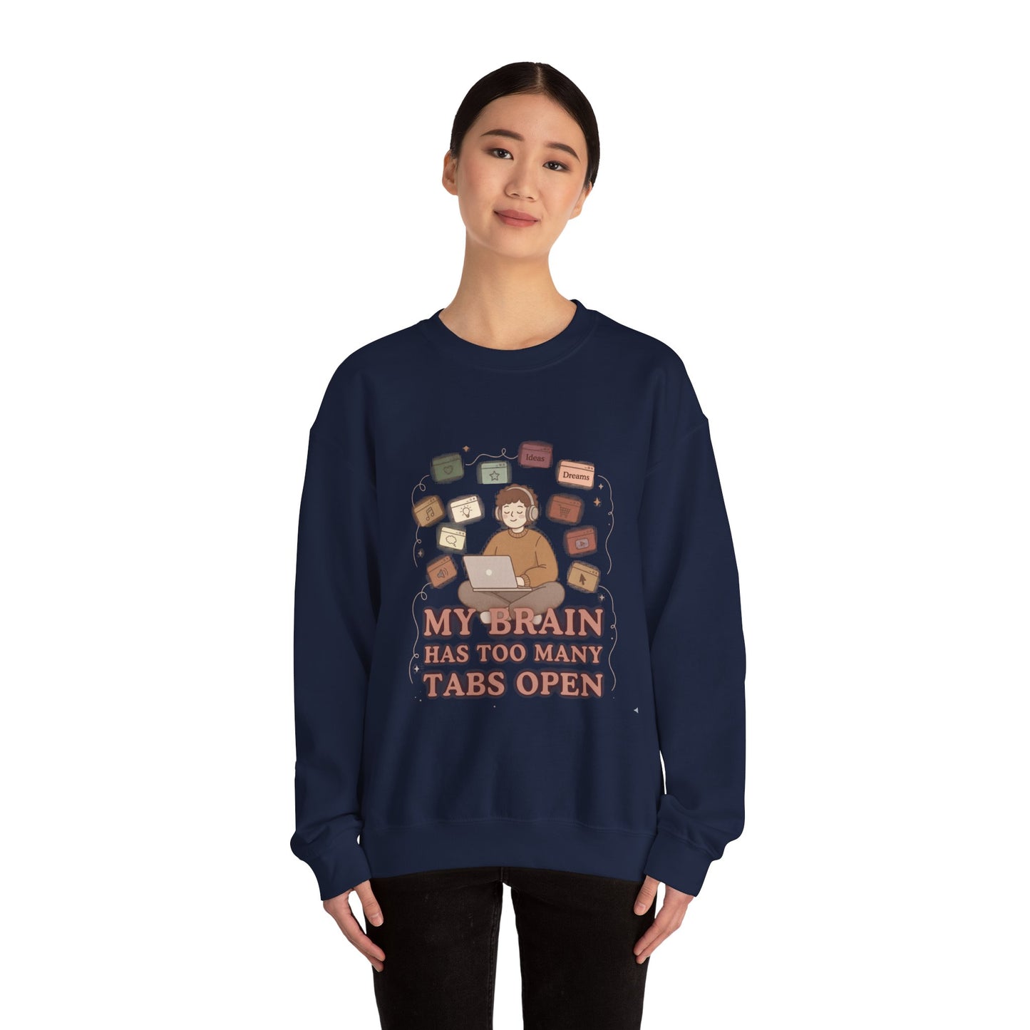 The "Balanced Chaos" Earth Tone ADHD Crewneck