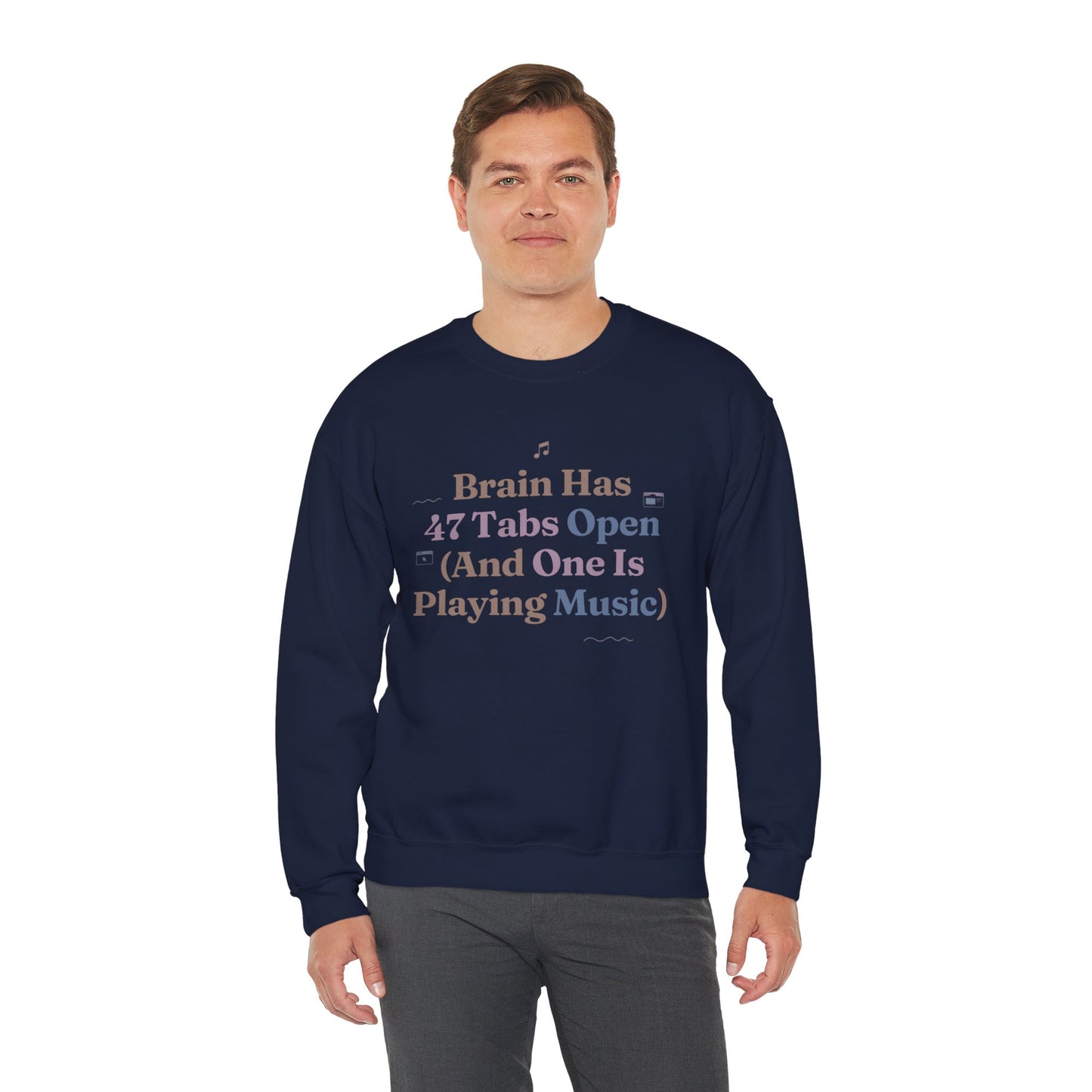 Hyperfocus Mode: '47 Tabs Open & Playing Music' Neurospicy Lofi Sweatshirt