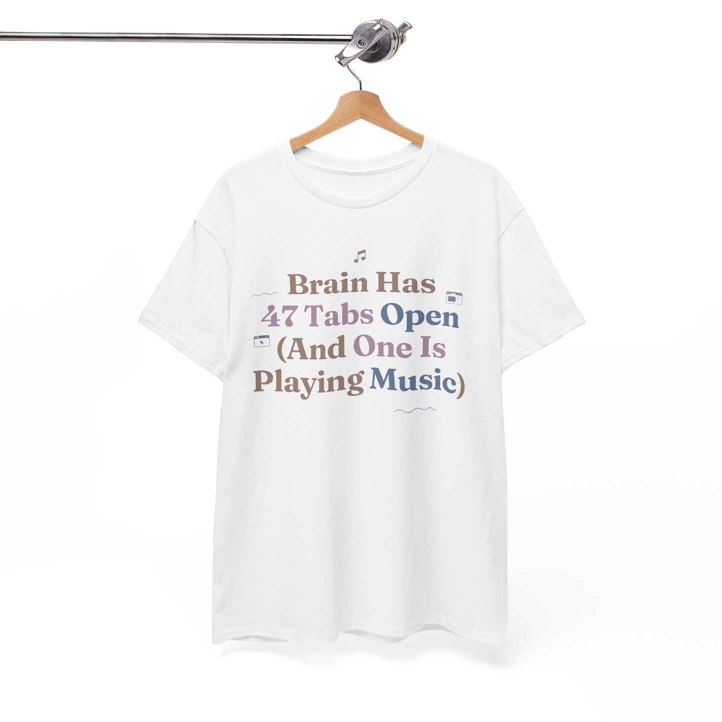 ADHD Lofi Aesthetic: 'Brain Has 47 Tabs Open (And One Is Playing Music)' Graphic Tee