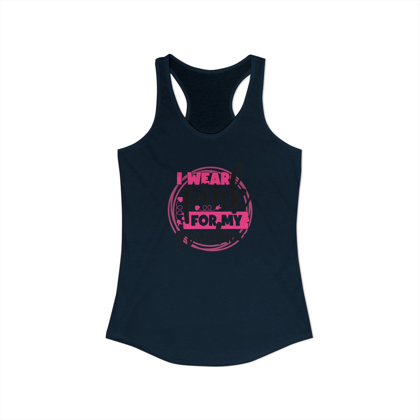 I Wear Pink for My Grandma – Heartfelt Breast Cancer Awareness Racerback Tank