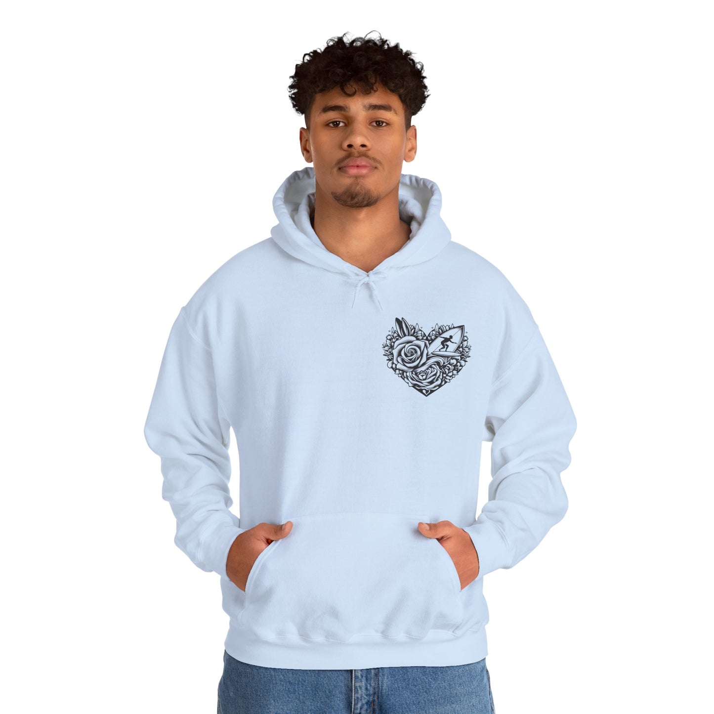 Viral Light Pink Fox Heart Hoodie - Cute Embroidered Animal Unisex Sweatshirt