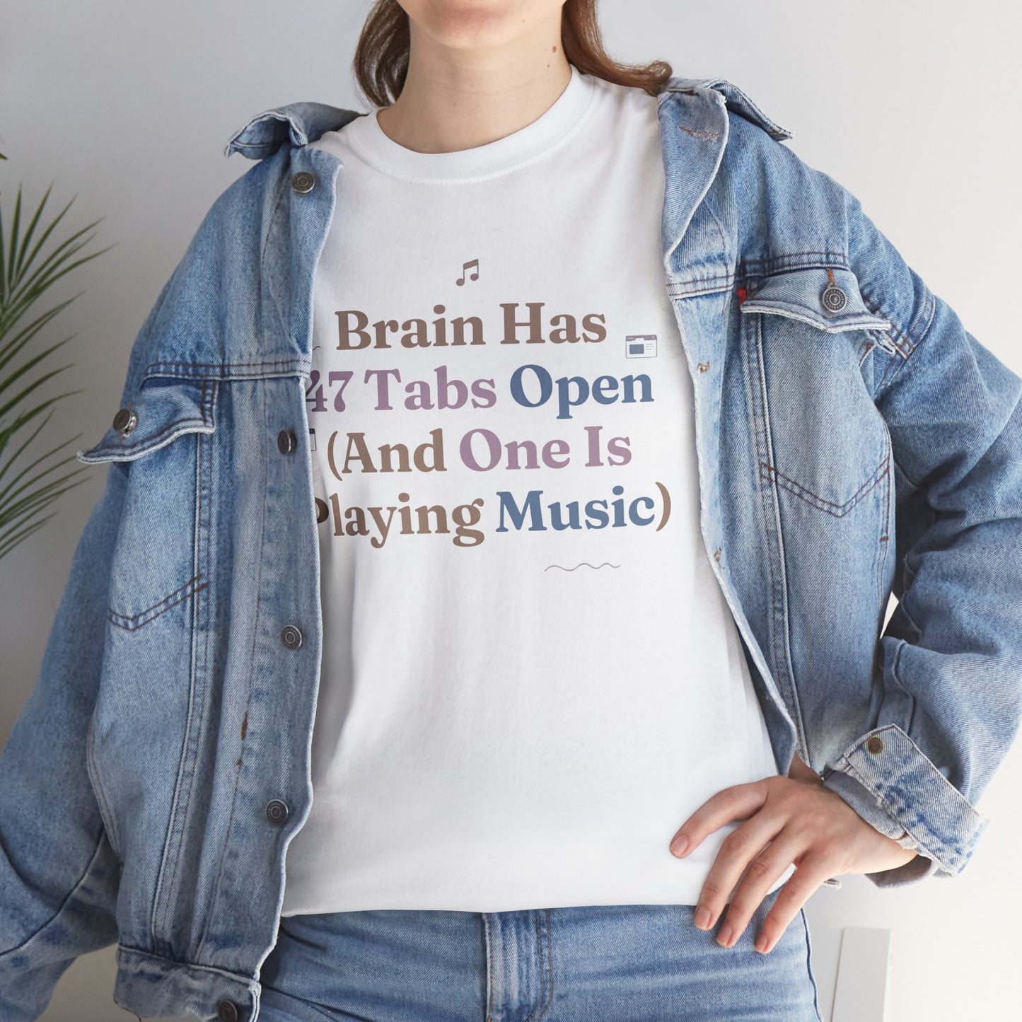 ADHD Lofi Aesthetic: 'Brain Has 47 Tabs Open (And One Is Playing Music)' Graphic Tee