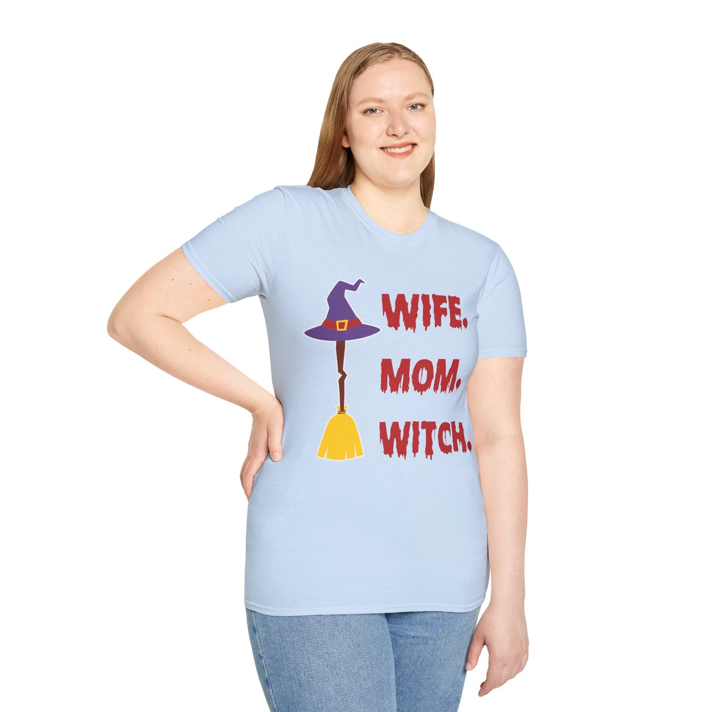 Spooky ‘Wife. Mom. Witch.’ Halloween Tee - Fun & Festive Holiday Apparel