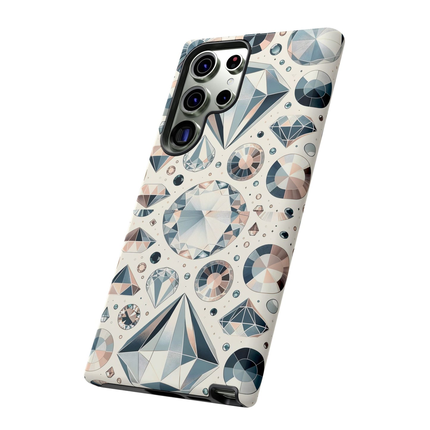 Diamond Pattern iPhone Case | Dual Layer Tough Cover | Luxury Gemstone Print | Glossy or Matte Finish | Shockproof Polycarbonate & TPU Shell