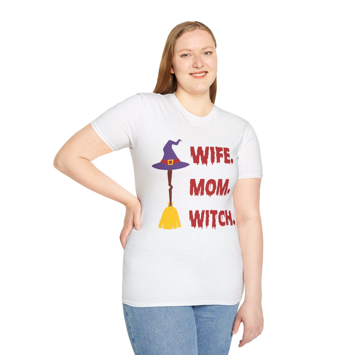 Spooky ‘Wife. Mom. Witch.’ Halloween Tee - Fun & Festive Holiday Apparel