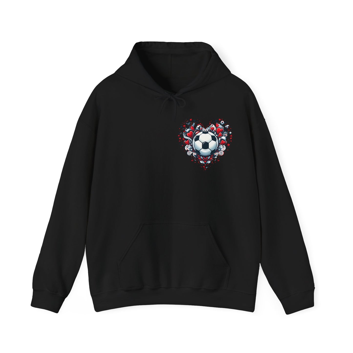 Love the Game Soccer Heart Hoodie | Minimalist Left-Chest Print | Soccer Mom & Fan Gift
