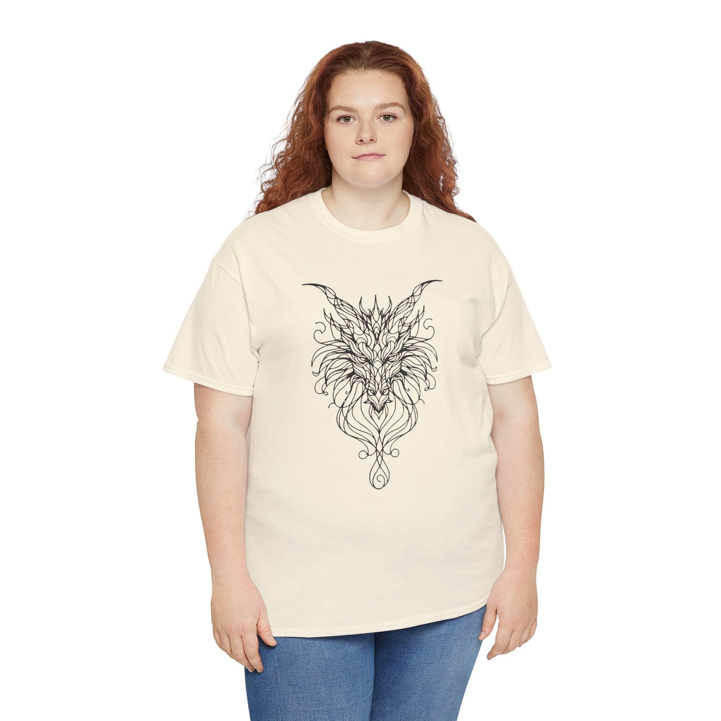 Mystical Dragon Line Art Tee – Elegant Fantasy Creature Design