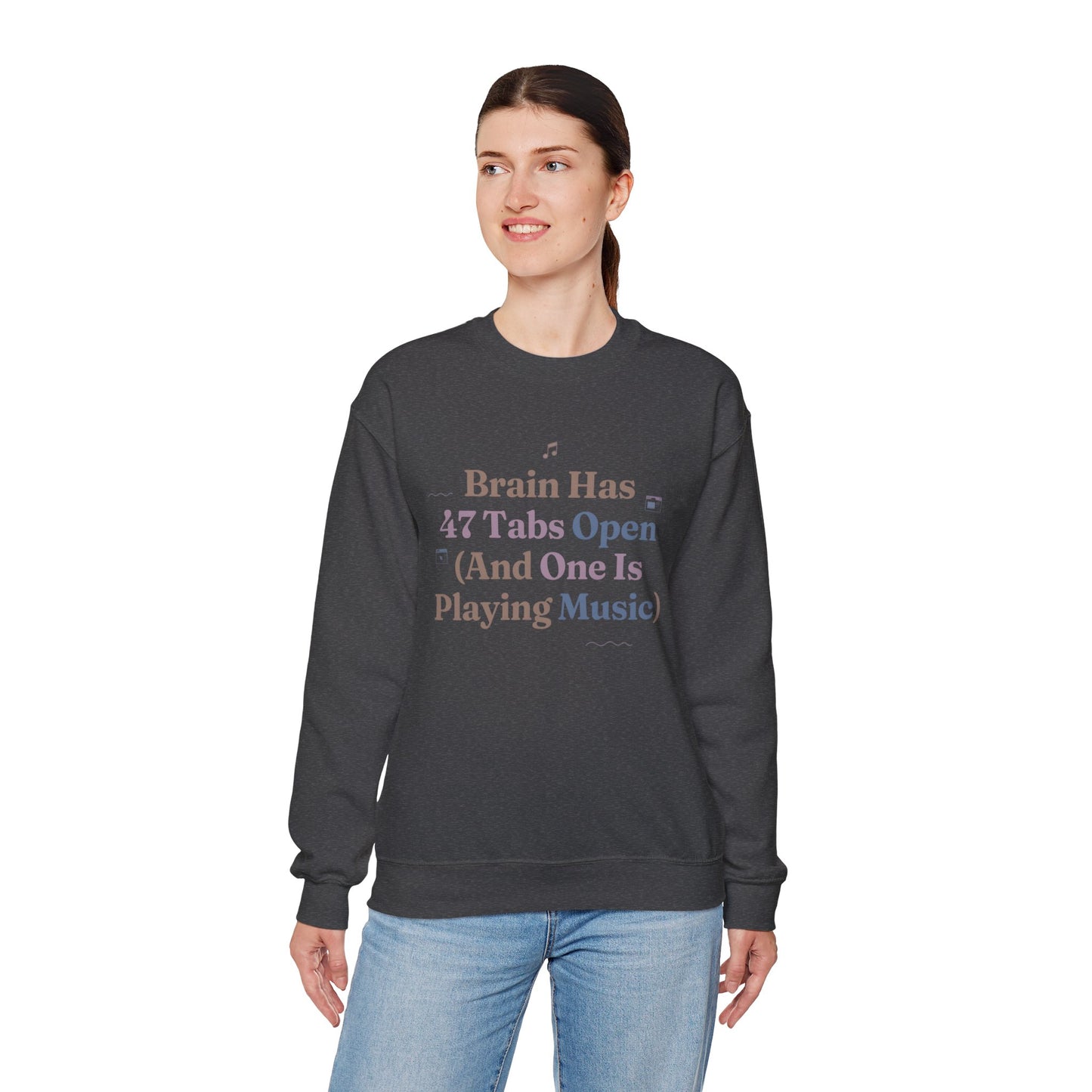 Hyperfocus Mode: '47 Tabs Open & Playing Music' Neurospicy Lofi Sweatshirt