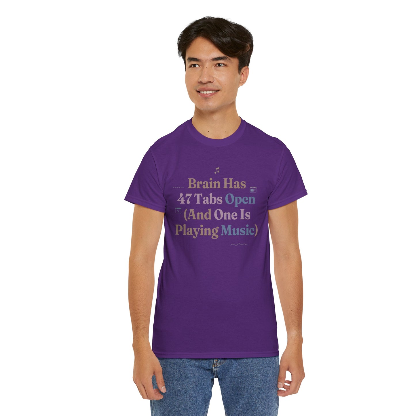 ADHD Lofi Aesthetic: 'Brain Has 47 Tabs Open (And One Is Playing Music)' Graphic Tee