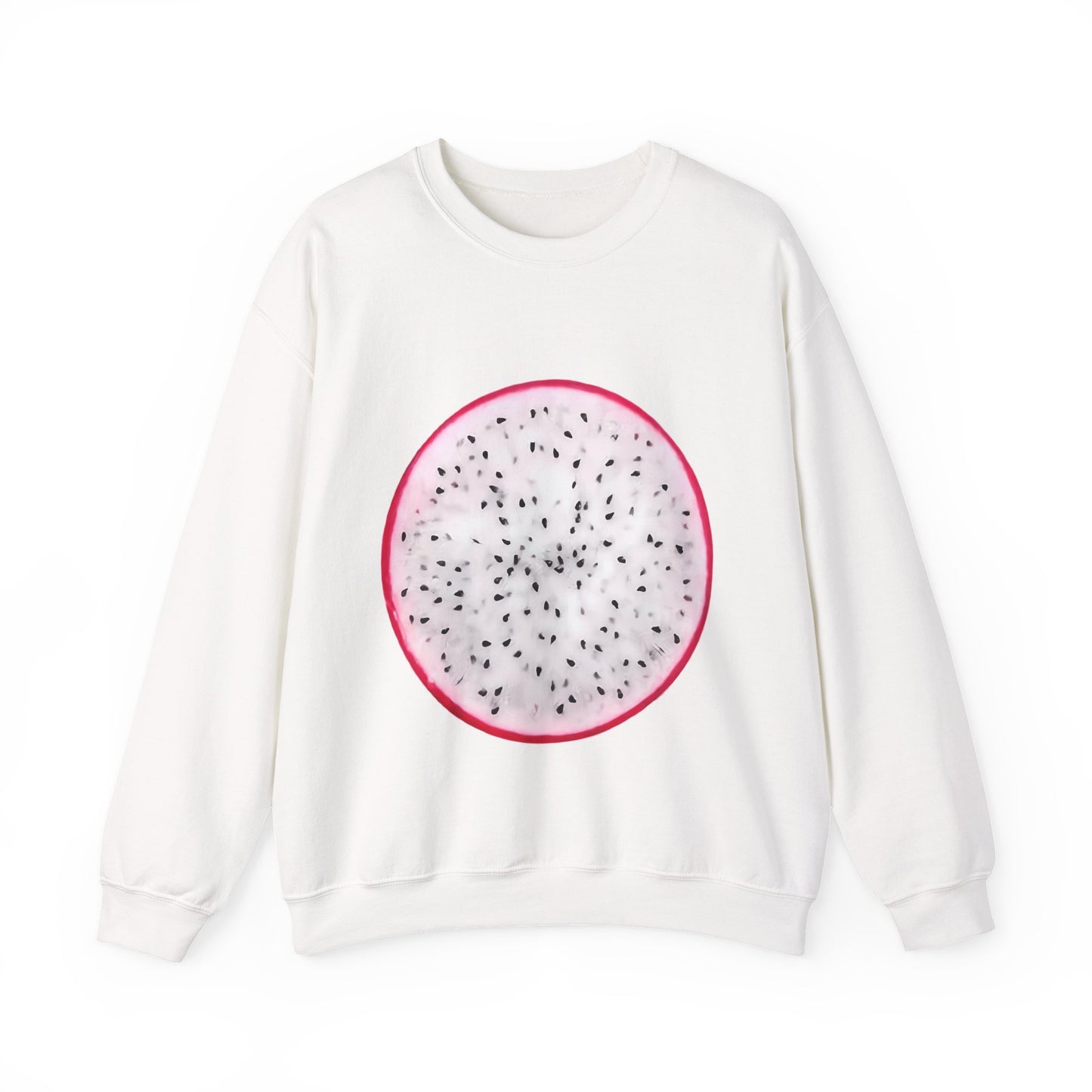 Dragon Fruit Slice Crewneck Sweatshirt | Aesthetic "Pitaya" Pullover | Funny Lazy Halloween Costume & Foodie Gif