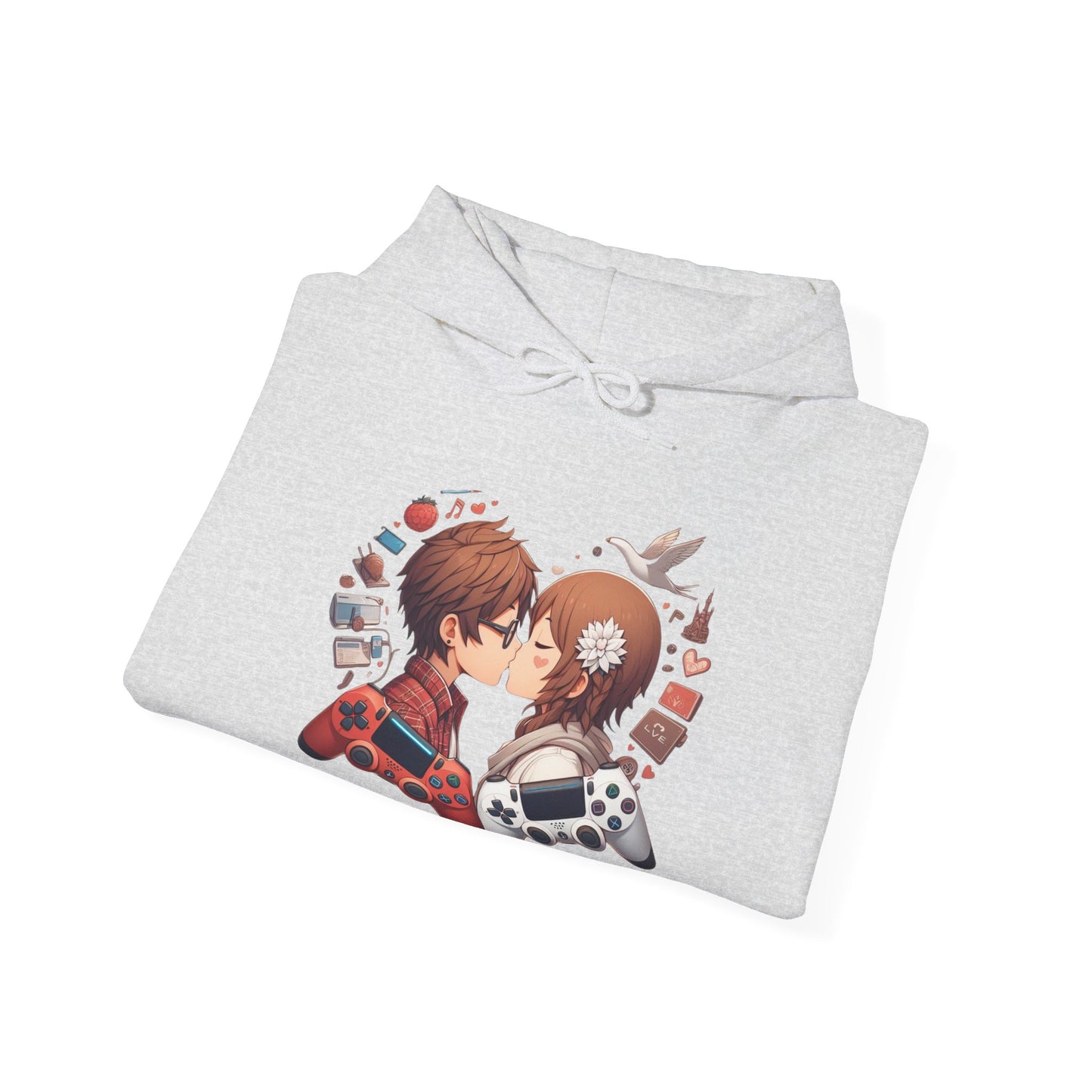 Retro Cyberpunk Gaming Couple Hoodie | Kawaii Valentine's Day Gamer Gift