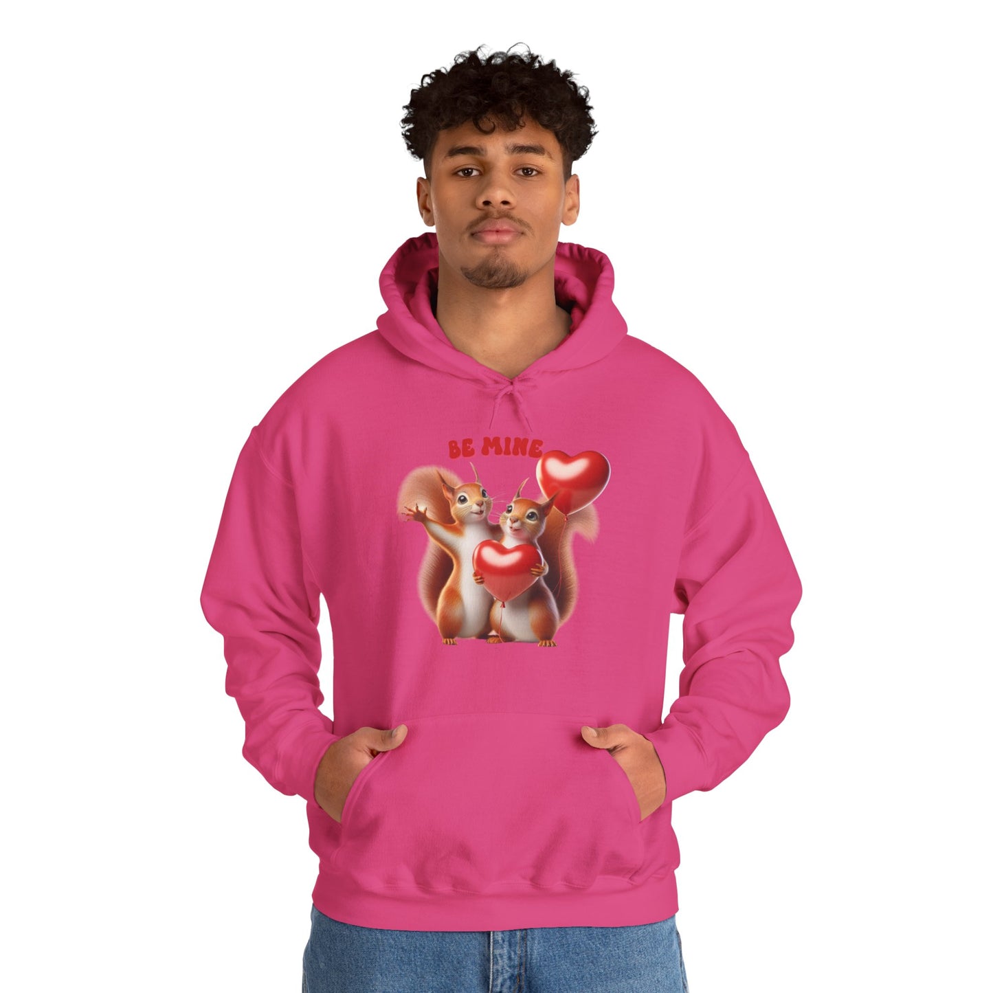 Nutty for You: "Be Mine" Squirrel Couple Love Heart Hoodie