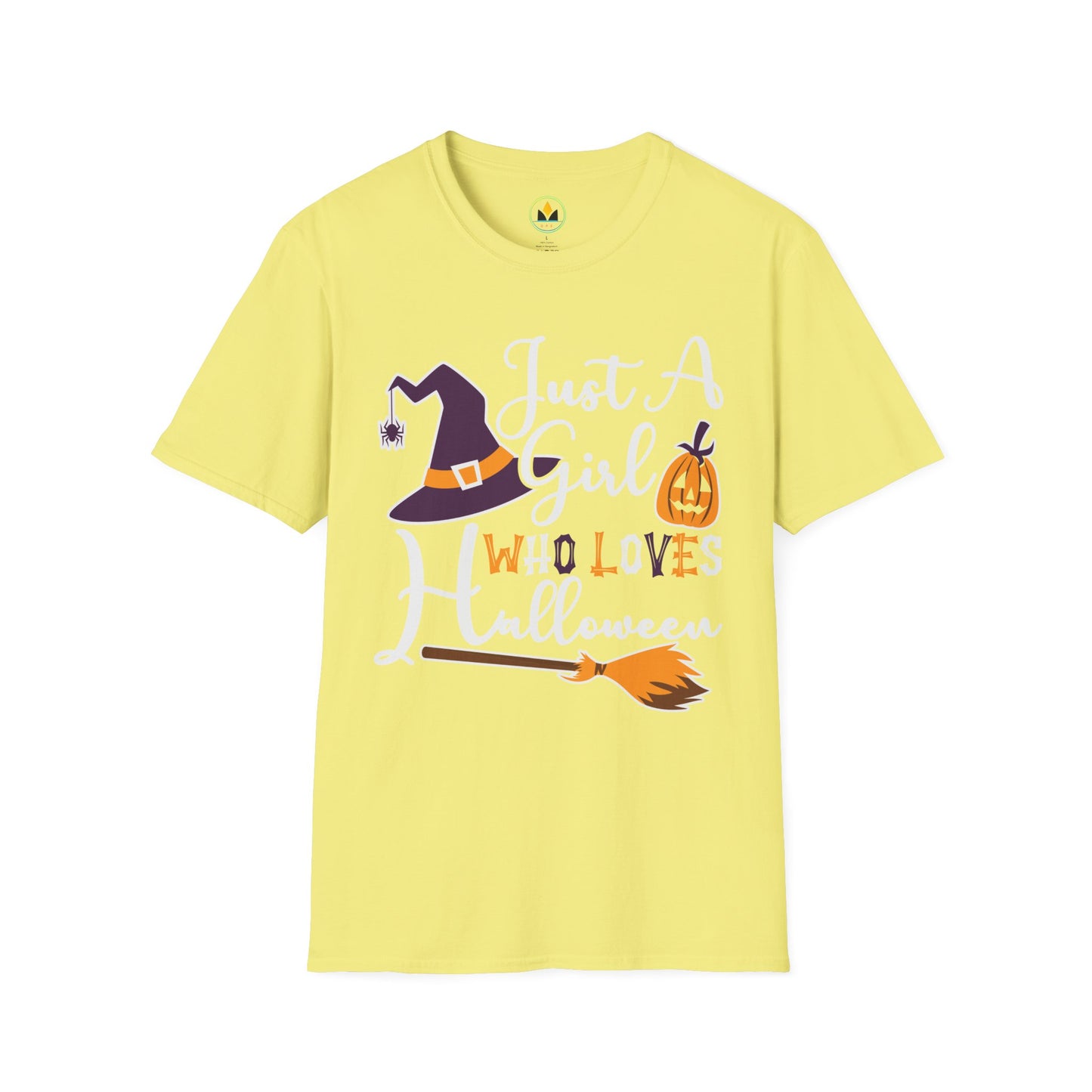 Just A Girl Who Loves Halloween - Witch & Pumpkin Unisex Softstyle T-Shirt