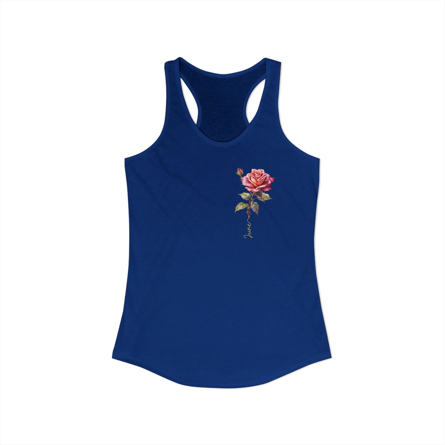 June Birth Flower Racerback – Watercolor Rose Tank for Soft‑Girl Summer Birthdays