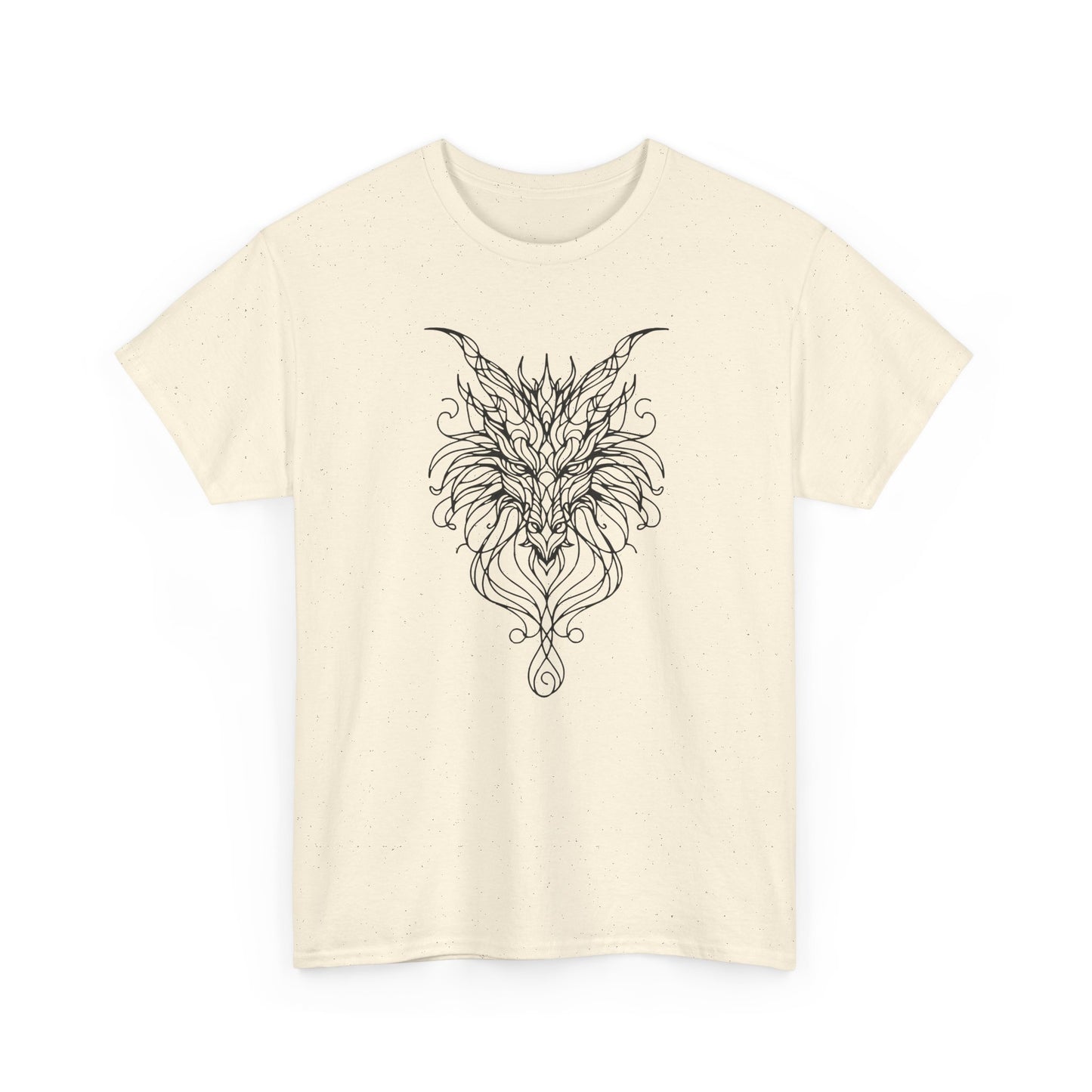 Dragon Line Art Shirt | Mythical Creature Sketch Tee | Minimalist Tattoo Style Top | Intricate Fantasy Art Gift | Unisex White T-Shirt