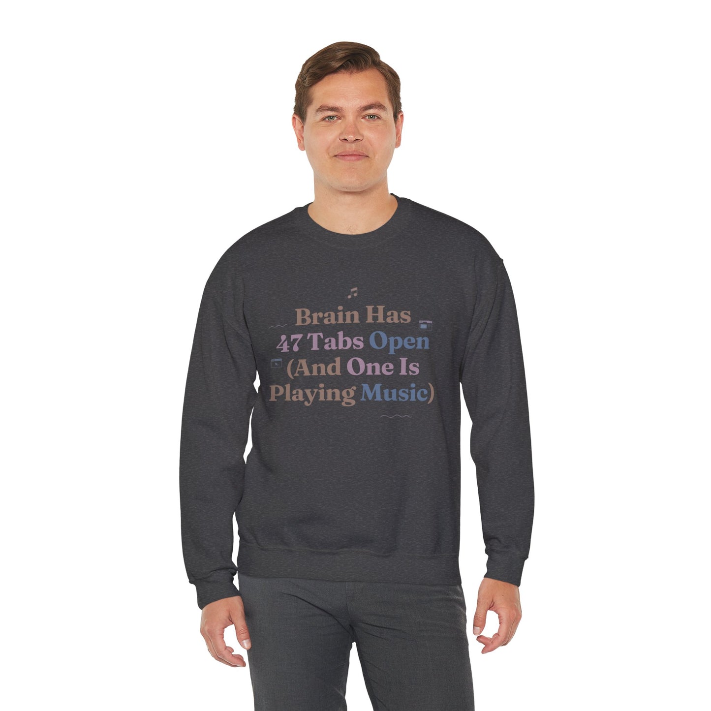 Hyperfocus Mode: '47 Tabs Open & Playing Music' Neurospicy Lofi Sweatshirt