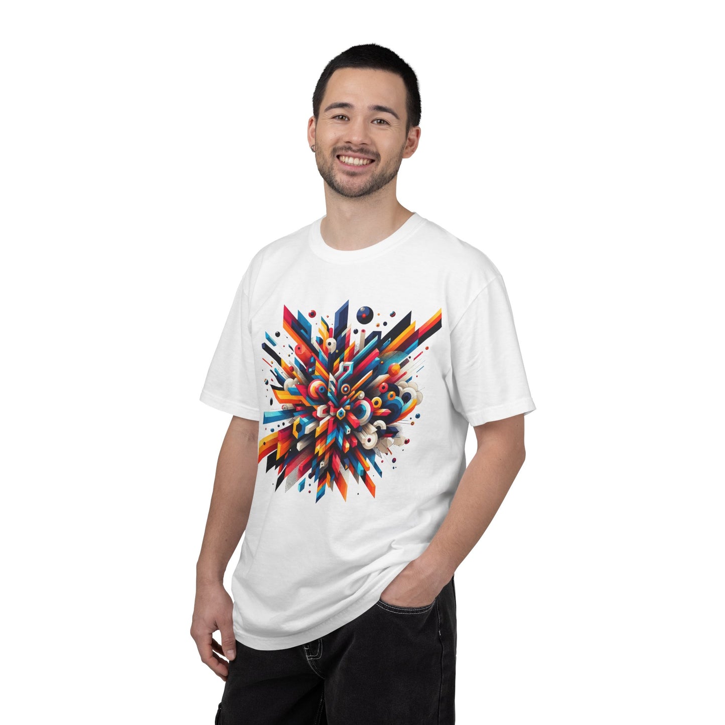 Abstract Art Energy Shirt | Comfort Colors 1717 | Vibrant Geometric Explosion Tee | Soft Washed Garment Dyed Cotton | Artistic Streetwear