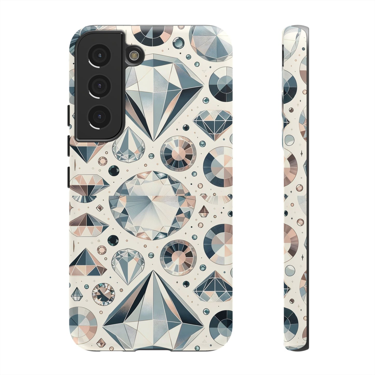 Diamond Pattern iPhone Case | Dual Layer Tough Cover | Luxury Gemstone Print | Glossy or Matte Finish | Shockproof Polycarbonate & TPU Shell