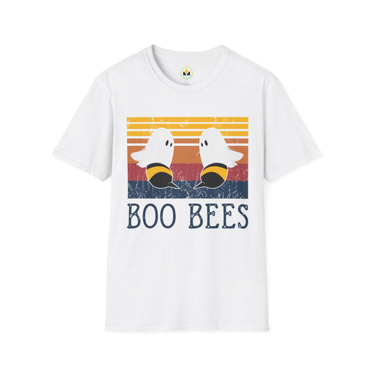 BOO BEES Retro Ghost‑Bee T‑Shirt – Funny Halloween Pun Tee for Spooky Season