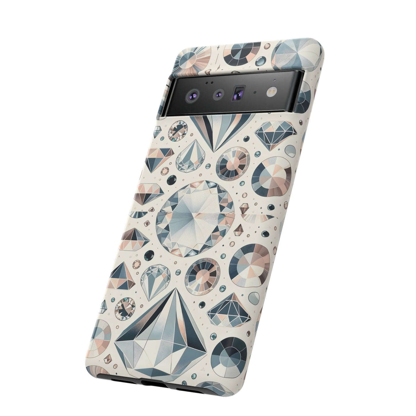 Diamond Pattern iPhone Case | Dual Layer Tough Cover | Luxury Gemstone Print | Glossy or Matte Finish | Shockproof Polycarbonate & TPU Shell