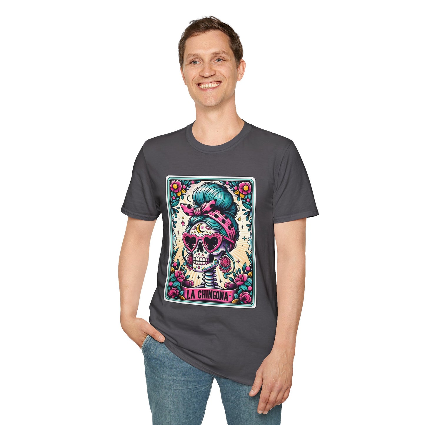 Vibrant Sugar Skull T-Shirt - Unique Spooky Halloween Apparel Inspired by Dia de los Muertos