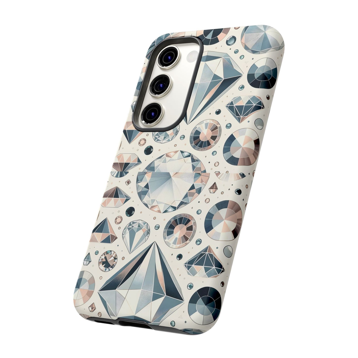 Diamond Pattern iPhone Case | Dual Layer Tough Cover | Luxury Gemstone Print | Glossy or Matte Finish | Shockproof Polycarbonate & TPU Shell