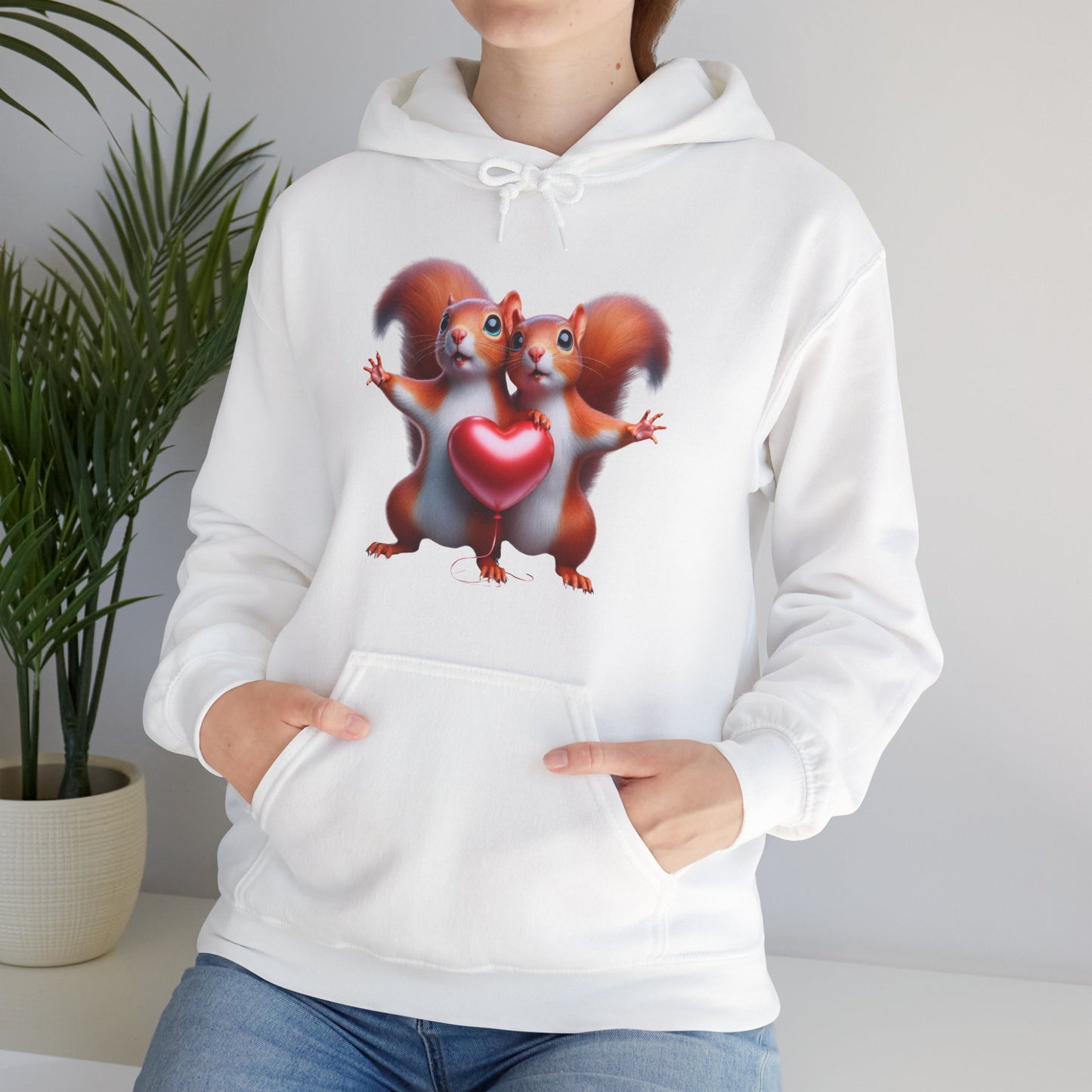 Squirrel Couple Heart Hoodie," "Cute Animal Hoodie