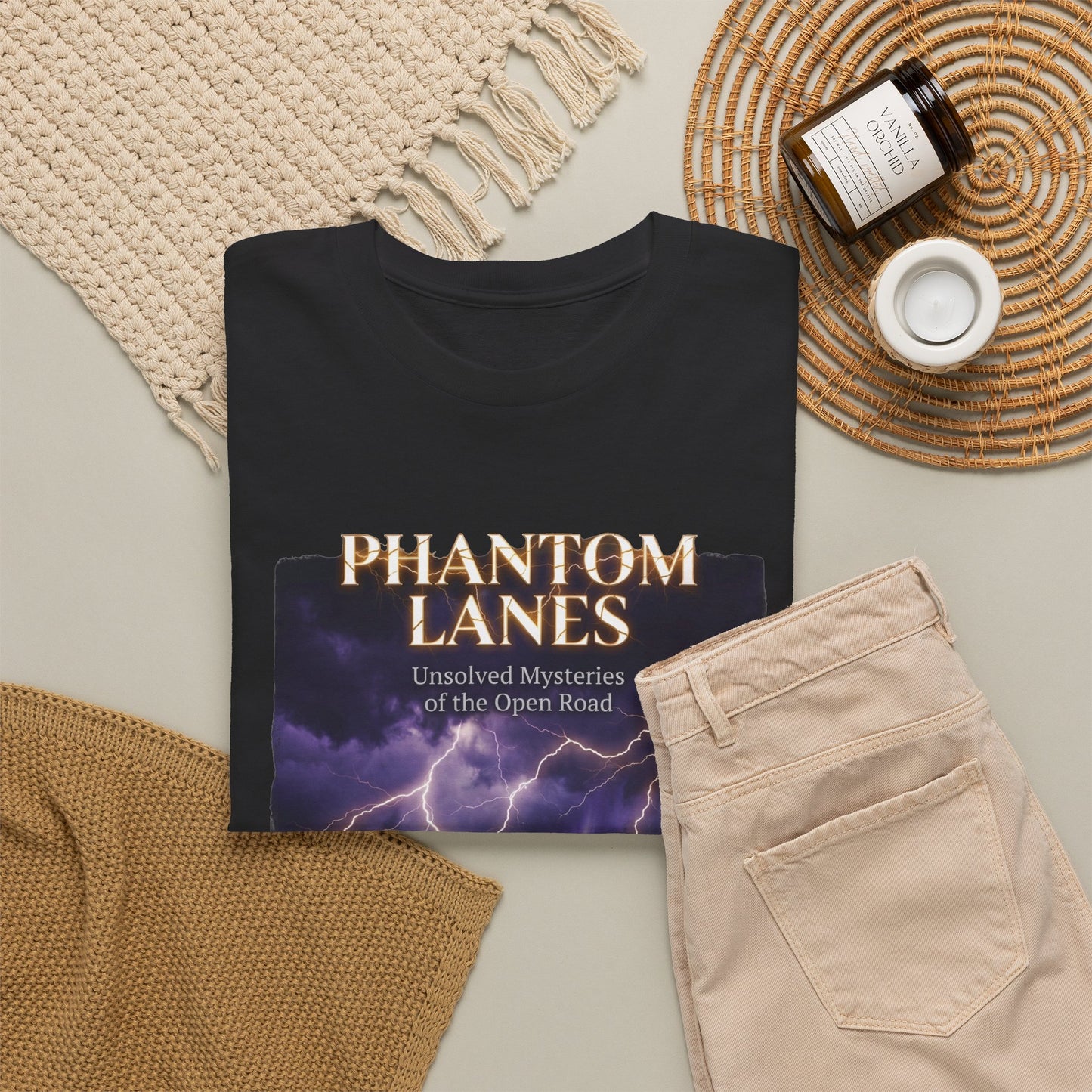 Phantom Lanes: Unsolved Mysteries of the Open Road Graphic T-Shirt