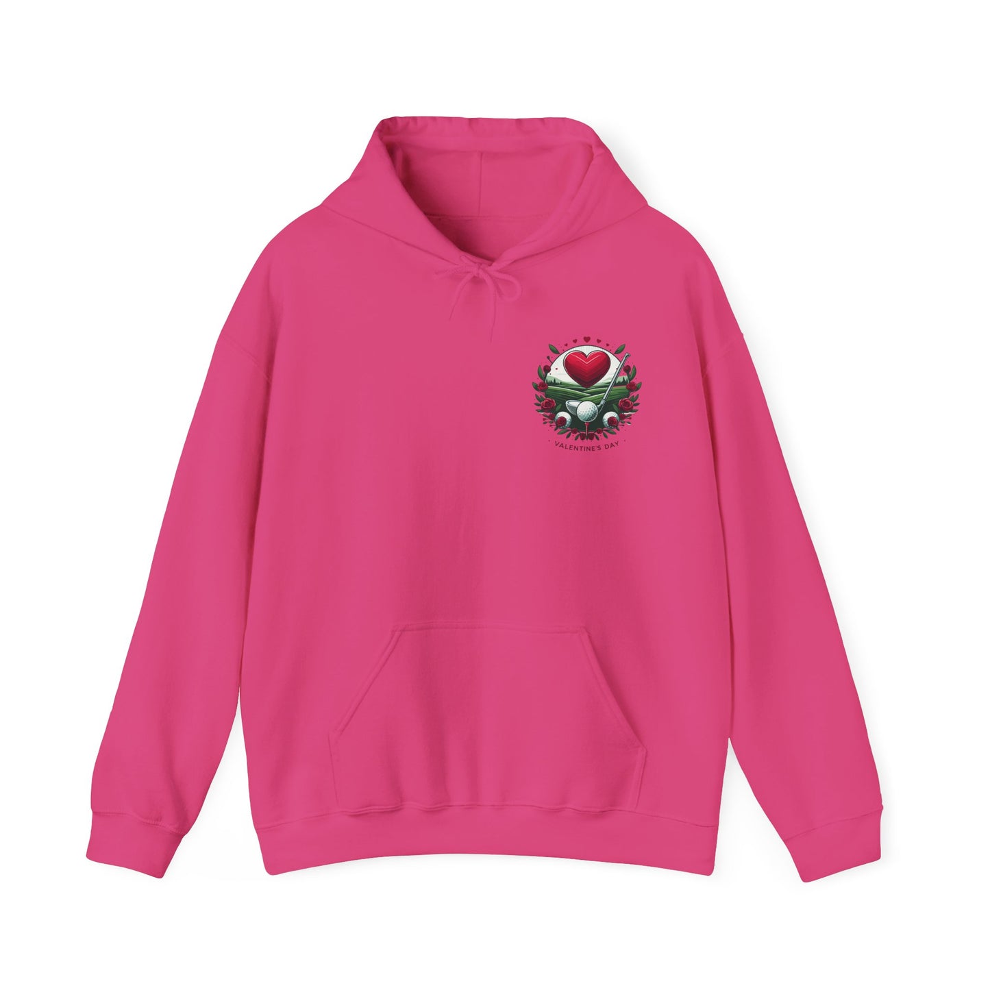 Viral Valentines Golf Heart Hoodie - Cute Roses & Golf Ball Graphic Unisex Sweatshirt - Unique Romantic Golfer Gift
