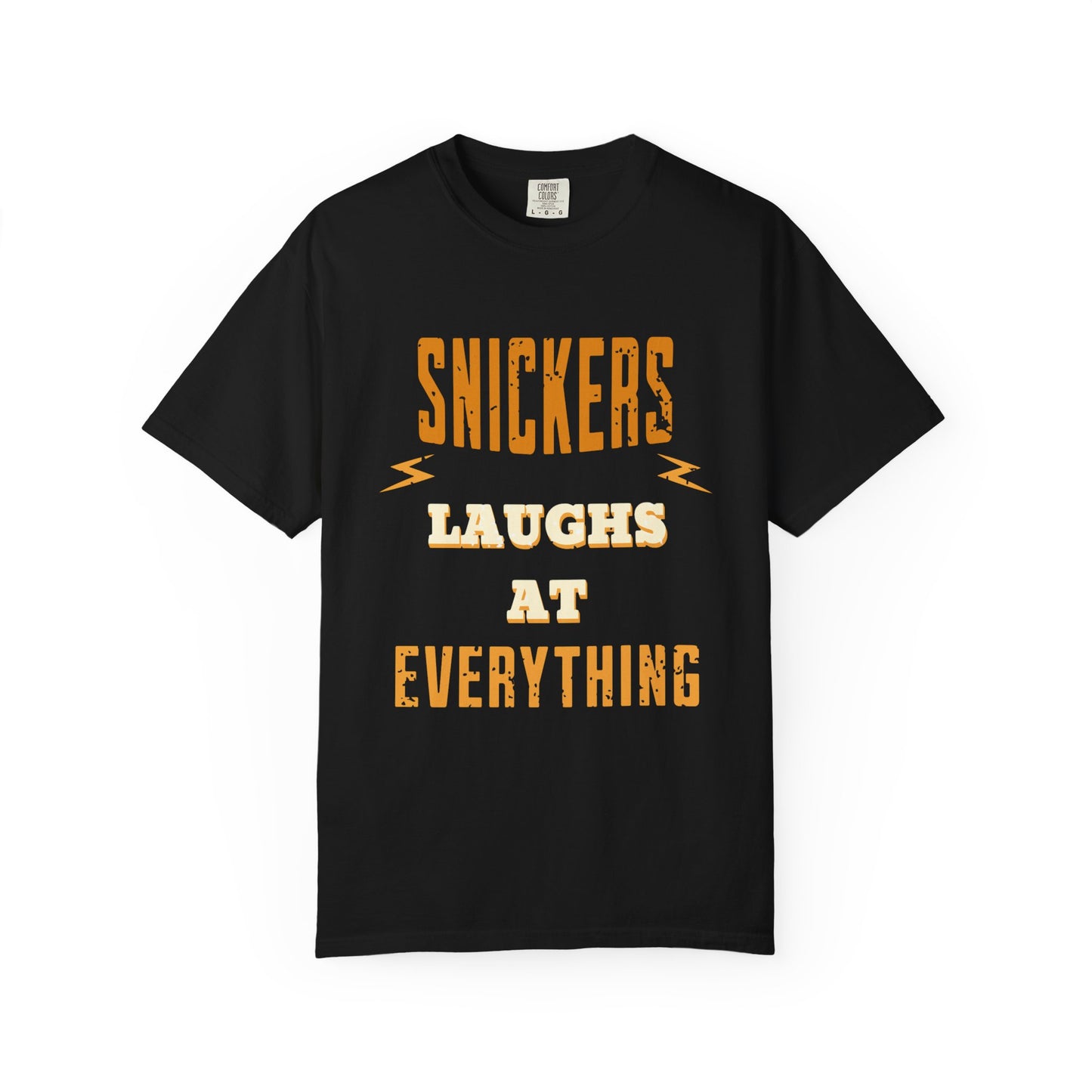 Cheerful 'Laughs at Everything' T-Shirt - coworker/friend Inspired Humorous Fun Shirt