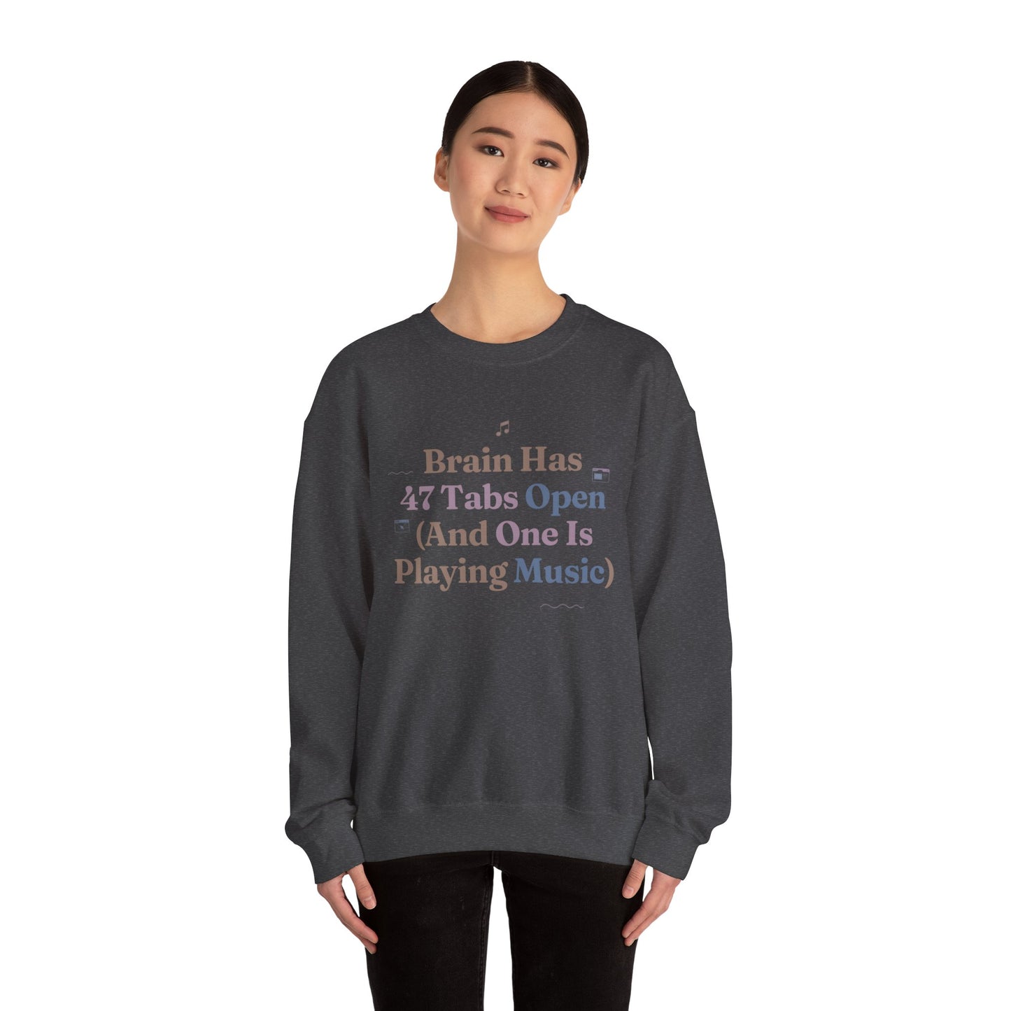 Hyperfocus Mode: '47 Tabs Open & Playing Music' Neurospicy Lofi Sweatshirt