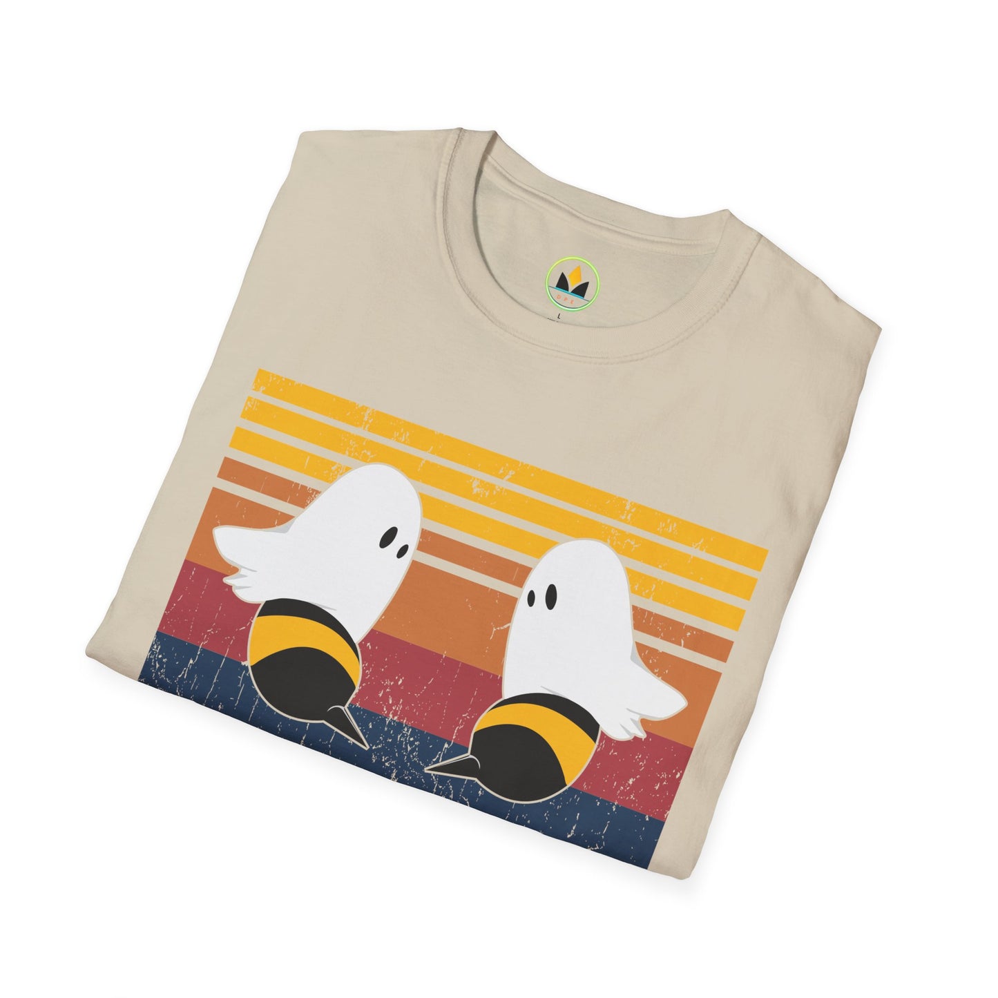 BOO BEES Retro Ghost‑Bee T‑Shirt – Funny Halloween Pun Tee for Spooky Season