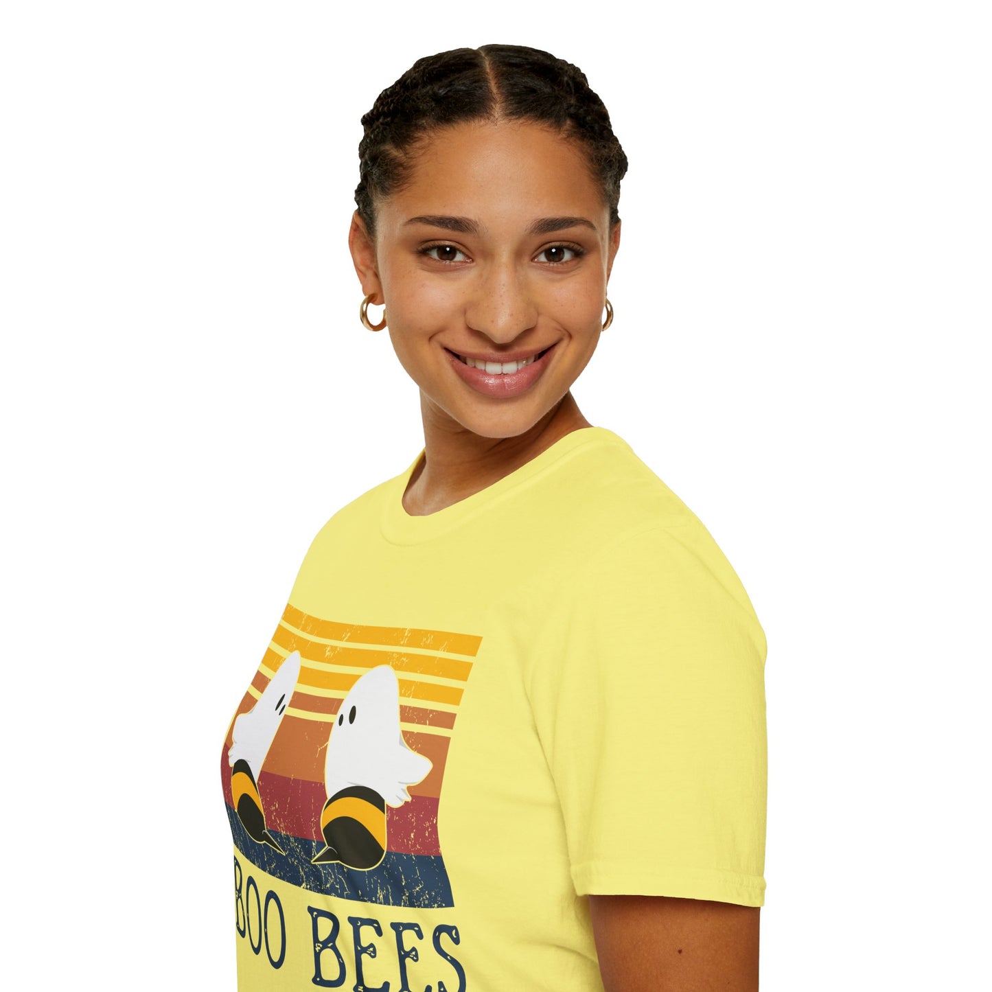 BOO BEES Retro Ghost‑Bee T‑Shirt – Funny Halloween Pun Tee for Spooky Season