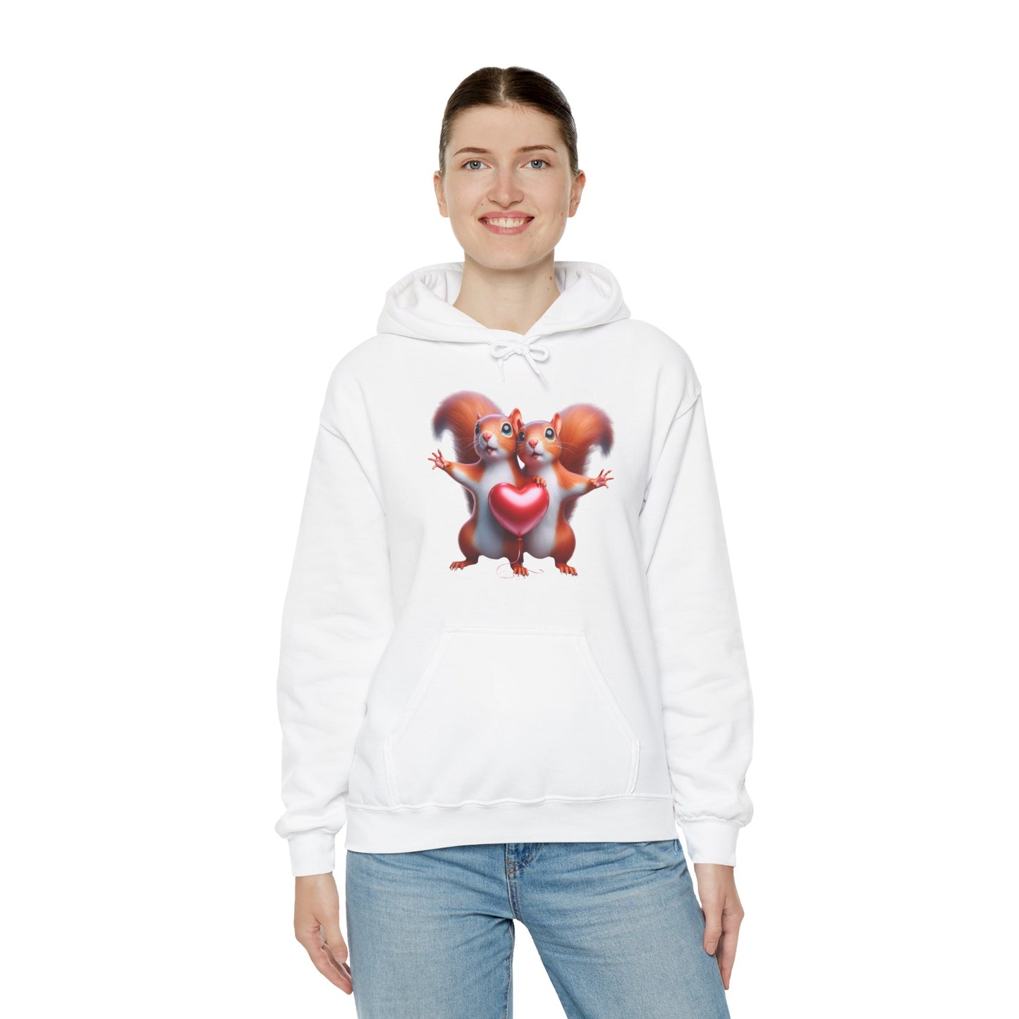 Squirrel Couple Heart Hoodie," "Cute Animal Hoodie