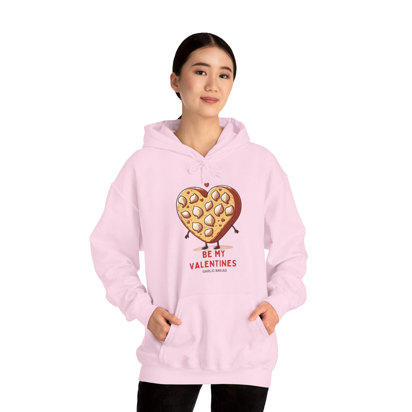 Garlic Bread Heart Hoodie Be My Valentines Unisex Sweatshirt - Funny Foodie Gift