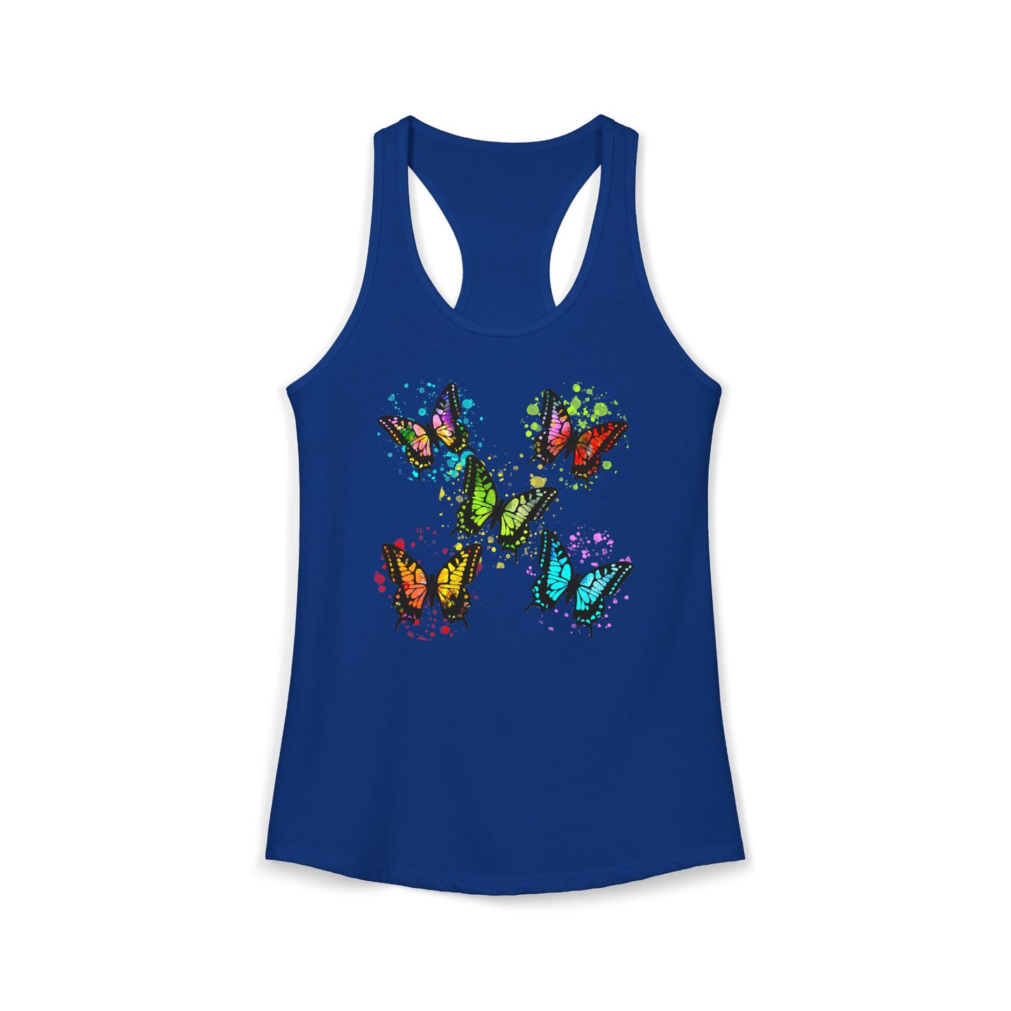Vibrant Watercolor Butterfly Tank Top – Artistic Summer Wear