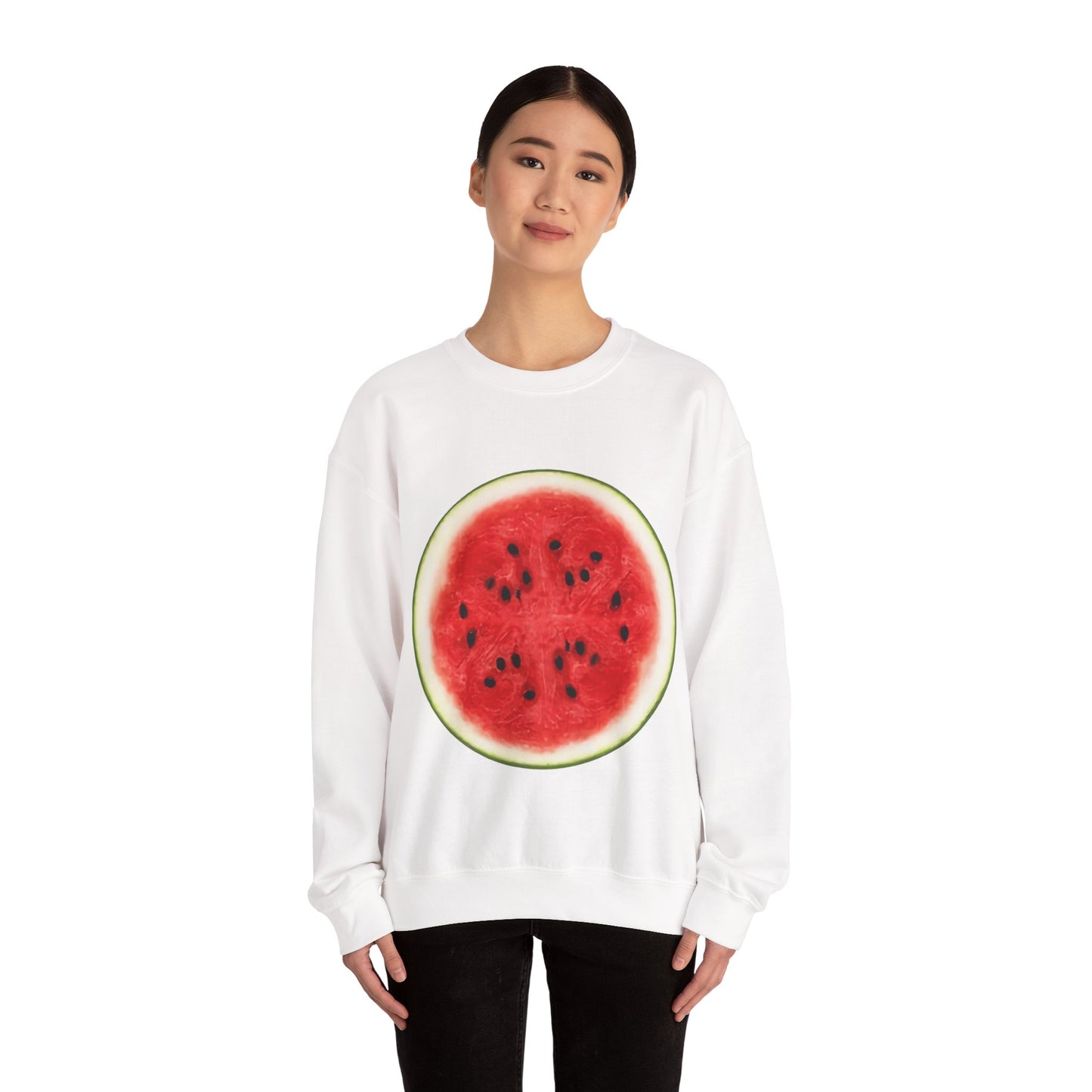 Watermelon Lazy Halloween Costume Sweatshirt | Funny Fruit Crewneck | Unisex Foodie Pullover