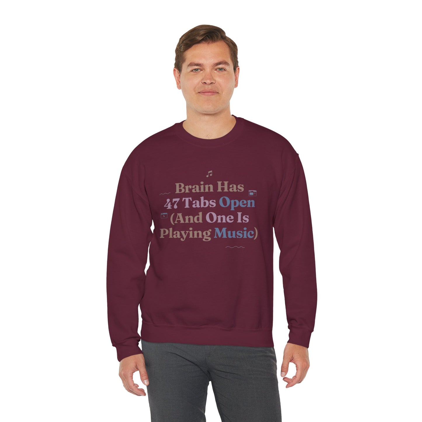 Hyperfocus Mode: '47 Tabs Open & Playing Music' Neurospicy Lofi Sweatshirt