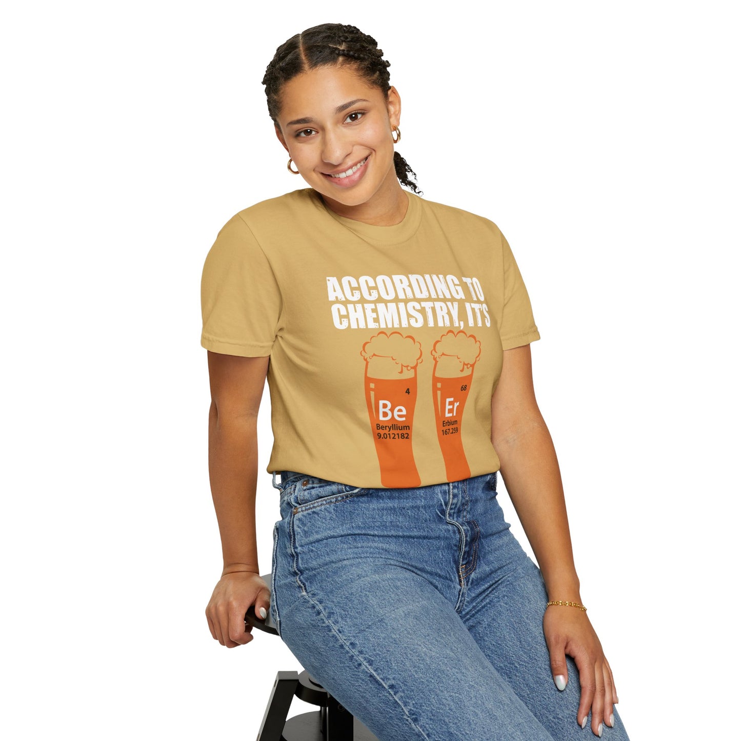 Viral Science BeEr Chemistry T-Shirt - Periodic Table Elements Graphic Comfort Colors Ring Spun Cotton Tee - Gift for Science Nerds