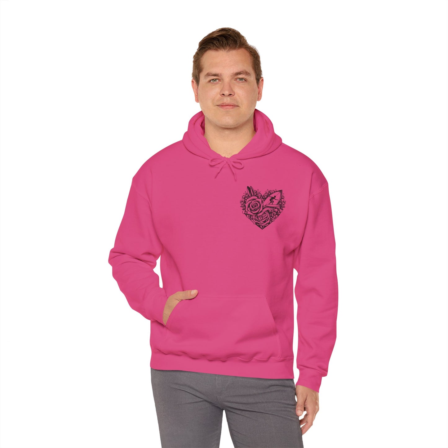 Viral Light Pink Fox Heart Hoodie - Cute Embroidered Animal Unisex Sweatshirt