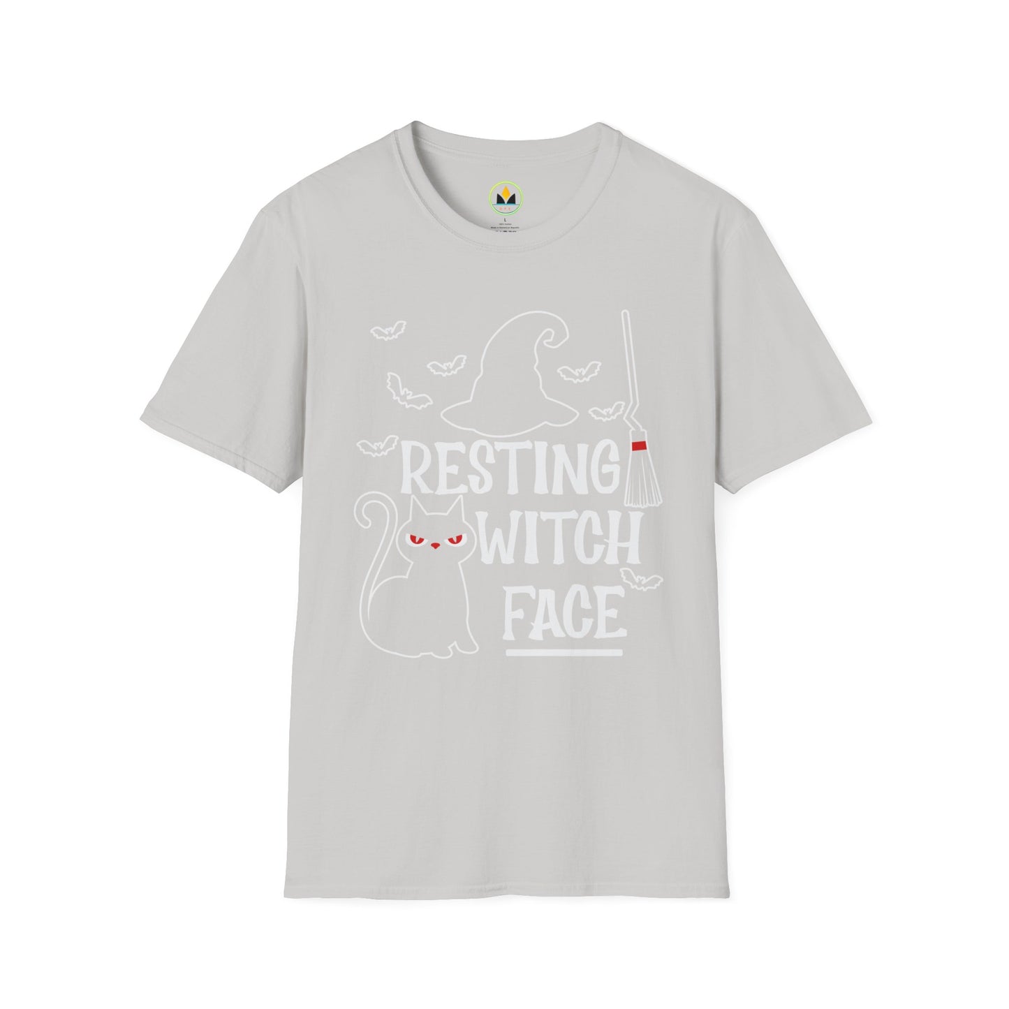 Resting Witch Face - Spooky Cat Halloween Softstyle T-Shirt