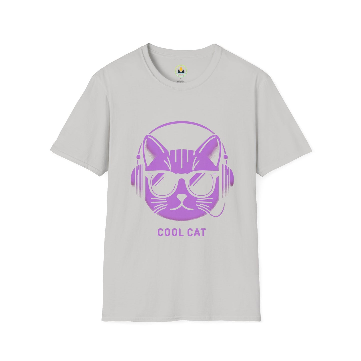 Cool Cat - Halloween Cat with Headphones Unisex Softstyle T-Shirt