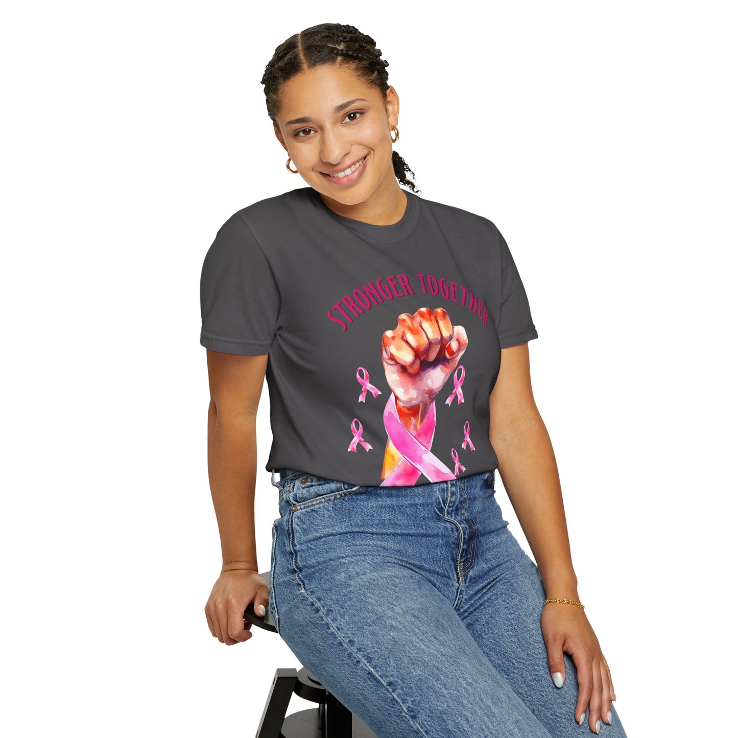 Empower Unity: Breast Cancer "Stronger Together" Comfort Colors Tee