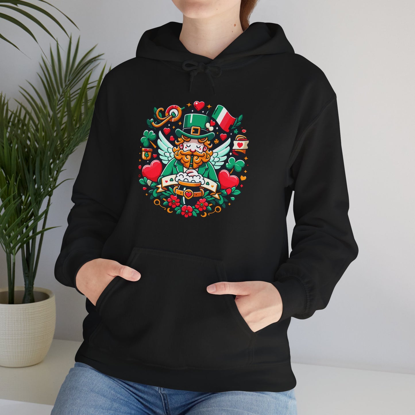 St Patricks Day Hoodie, Leprechaun Graphic Sweatshirt, Irish Celebration Pullover, Lucky Charm Unisex Apparel