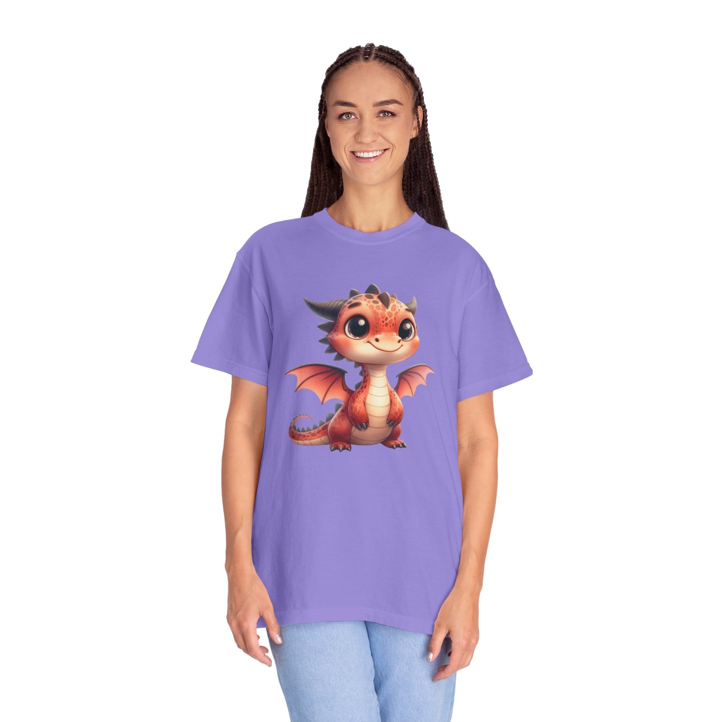 Playful Whimsy Dragon - Unique Cartoon-Style Dragon T-Shirt Design for Fun and Fantasy Lovers