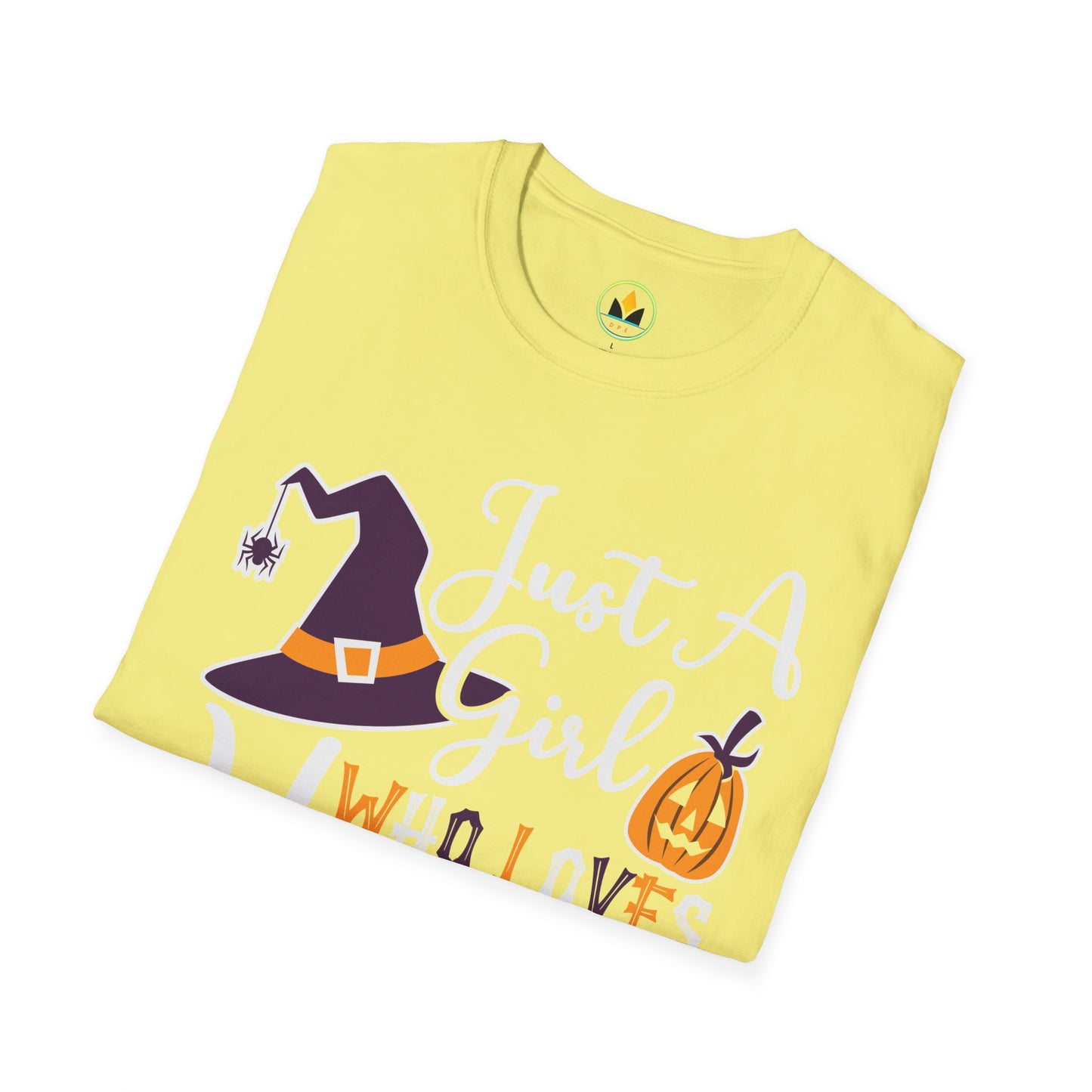 Just A Girl Who Loves Halloween - Witch & Pumpkin Unisex Softstyle T-Shirt