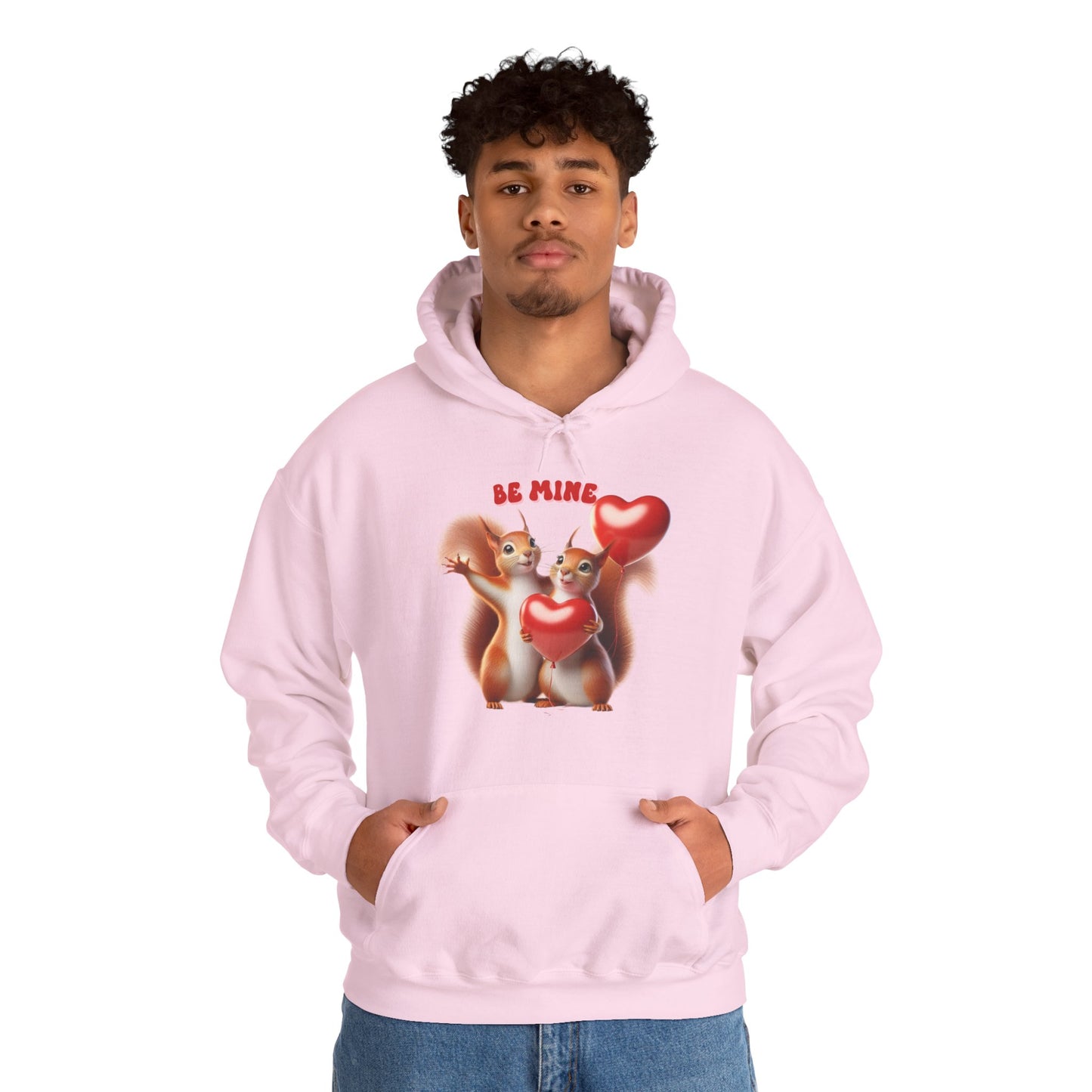Nutty for You: "Be Mine" Squirrel Couple Love Heart Hoodie