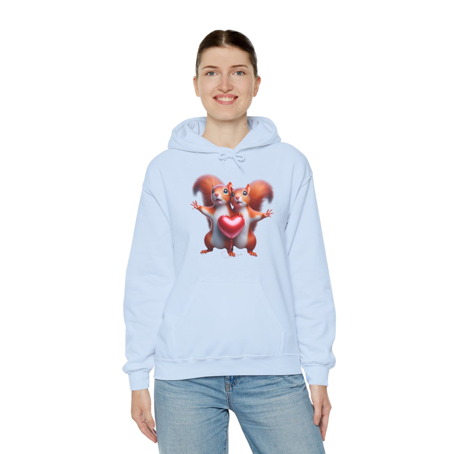 Squirrel Couple Heart Hoodie," "Cute Animal Hoodie