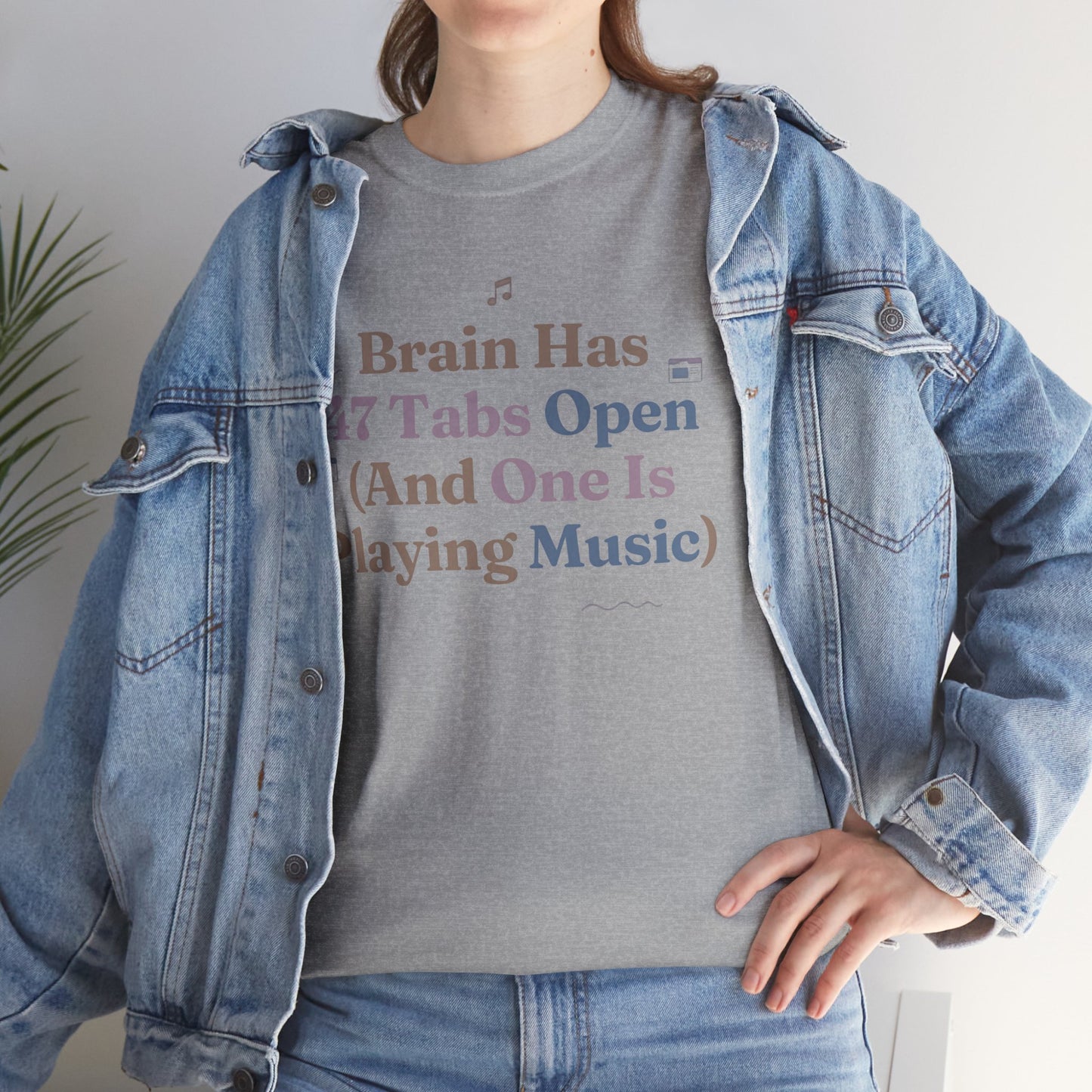 ADHD Lofi Aesthetic: 'Brain Has 47 Tabs Open (And One Is Playing Music)' Graphic Tee
