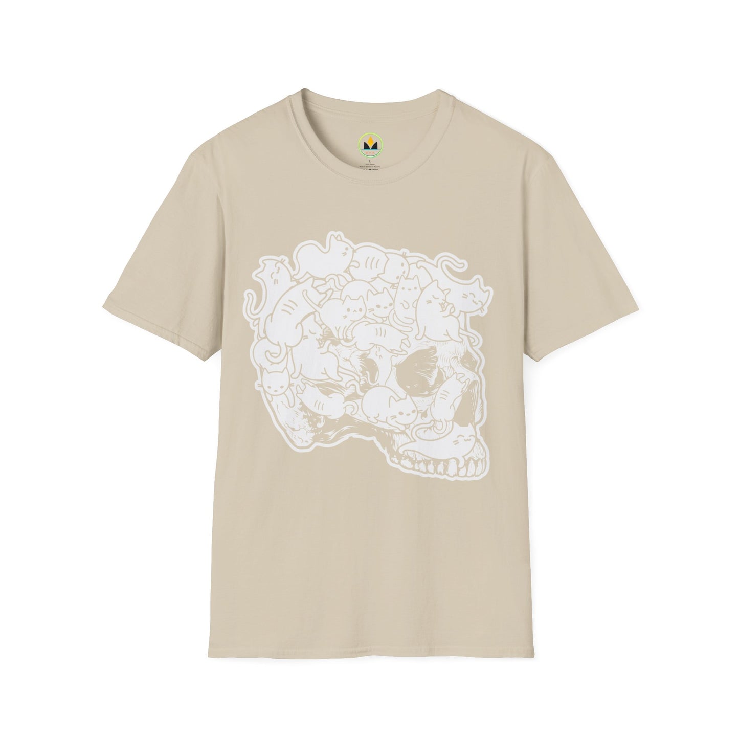 Spooky Feline Fun - Halloween Skull & Cats T-Shirt | Unique October Apparel